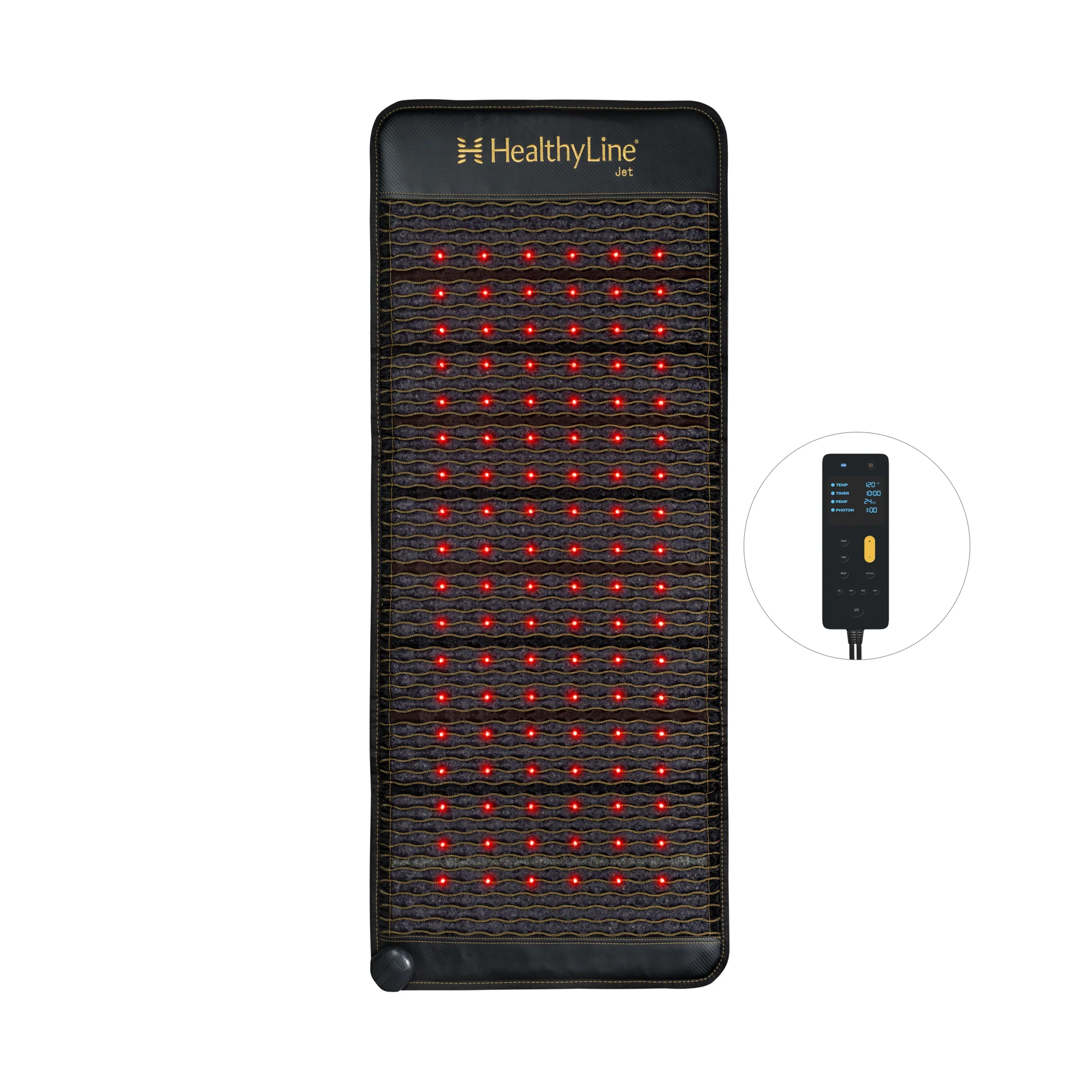 HealthyLine Jet Series multi-therapy mat in use at home