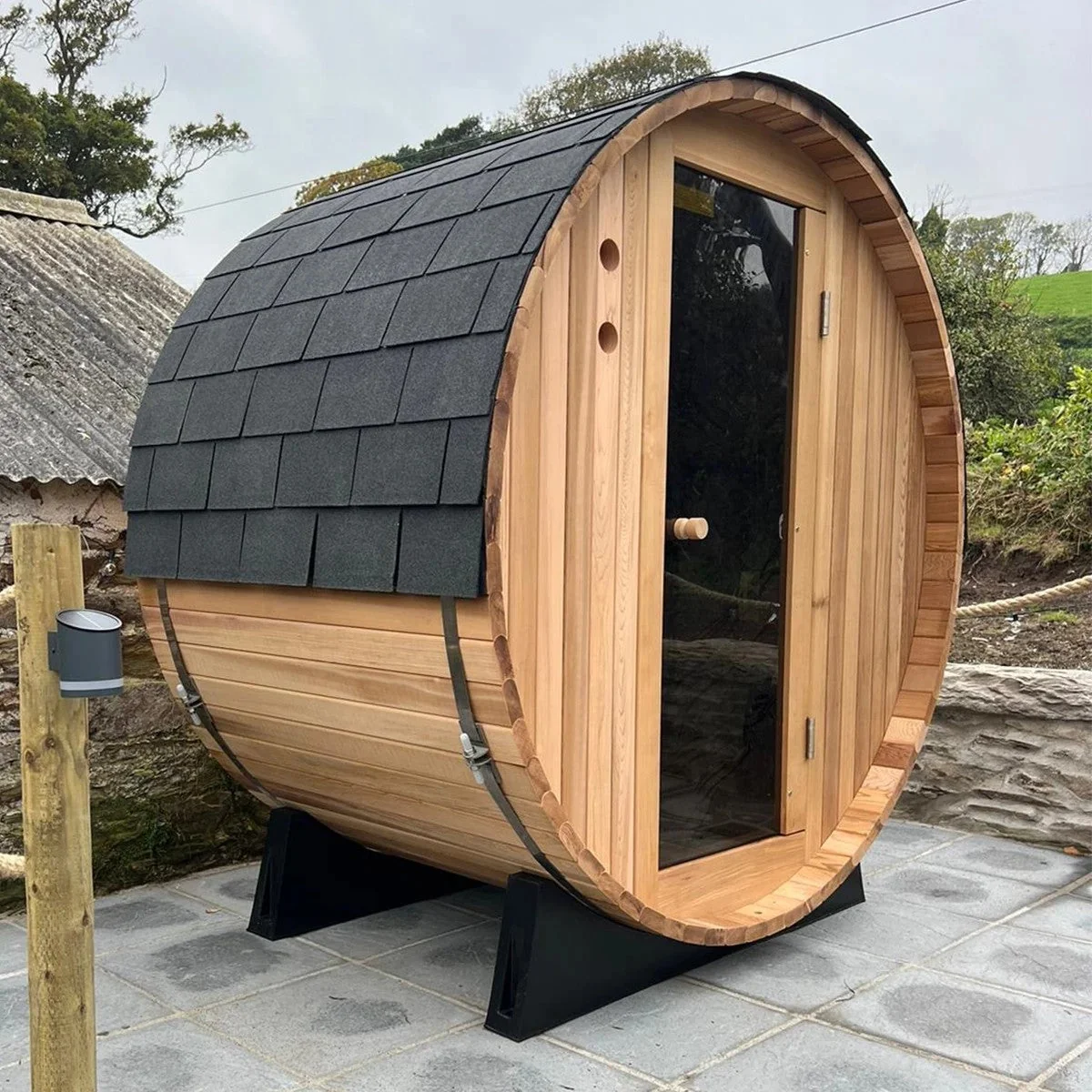 Steam & Oak Rustic Barrel Sauna 4ft