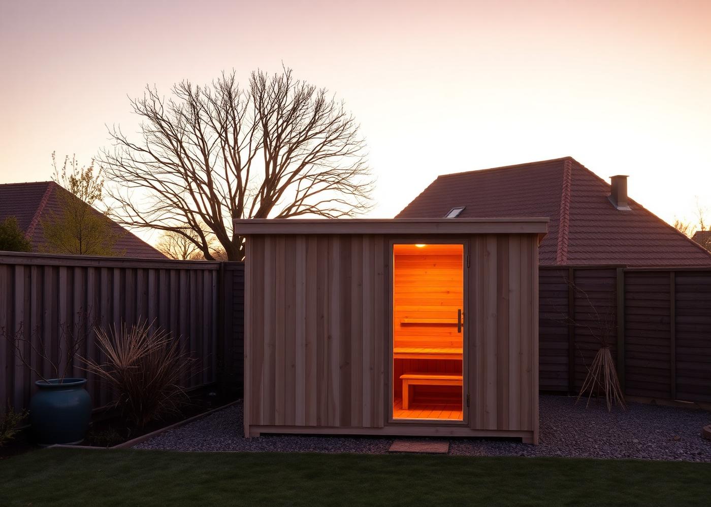 Close detail of layered timber cladding inside a home sauna